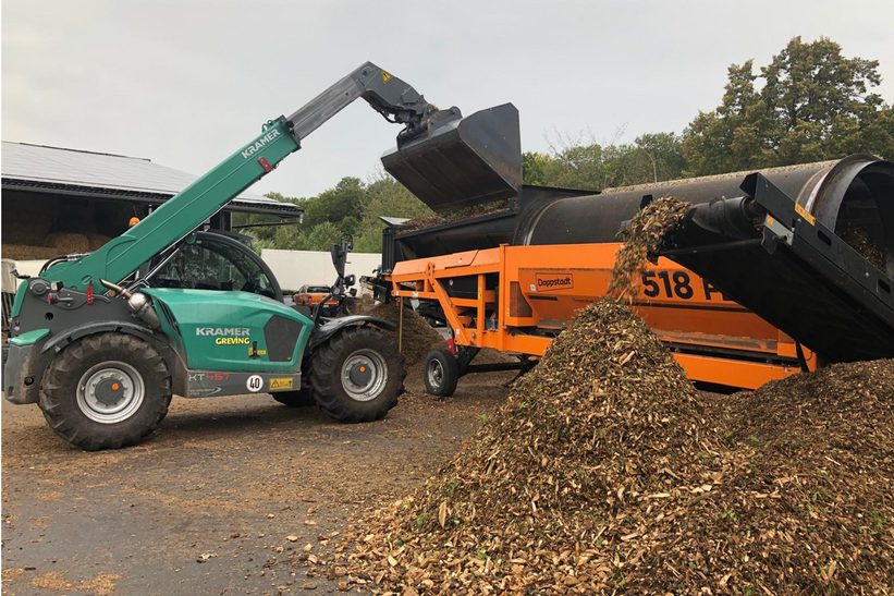 KT457 à l'installation de copeaux de bois
