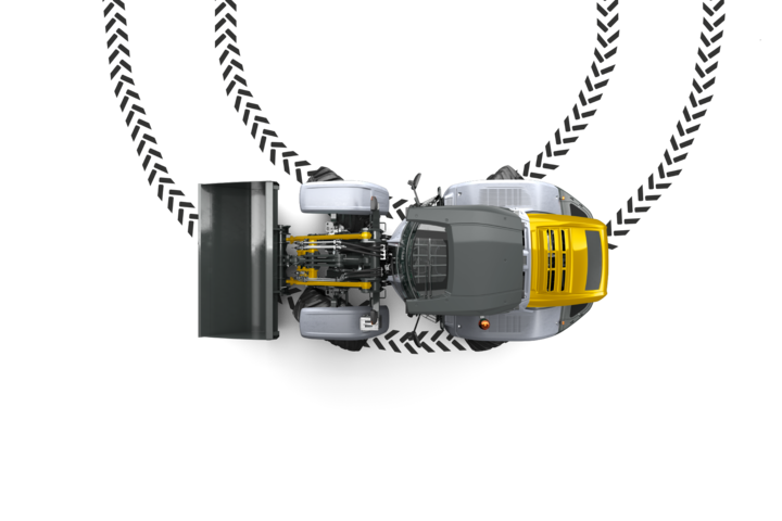 A rendering of the Kramer wheel loader 8155 in a studio.