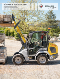 The brochure on compact Kramer wheel loaders and telescopic wheel loaders in Spanish.